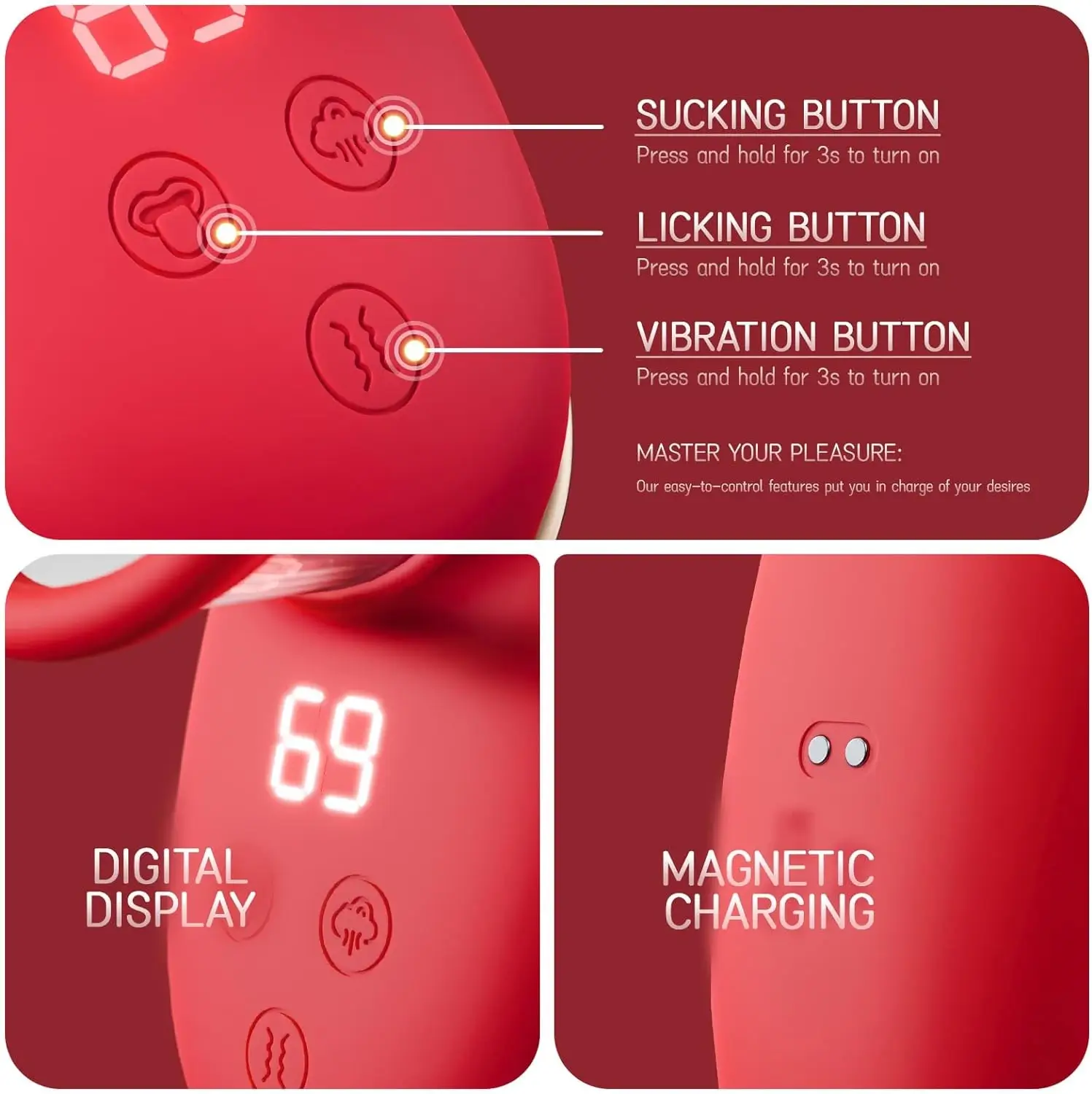 Caelia Women's Clitoral Suction Miracle with Licking Feature - Image 2