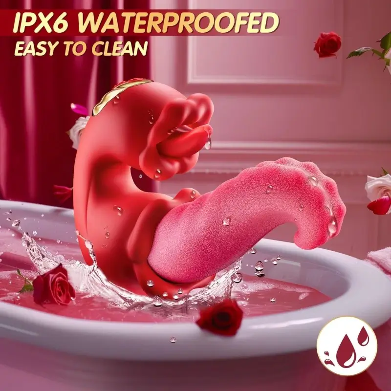 4 in 1 Tongue Thrusting Vibrators Dildo