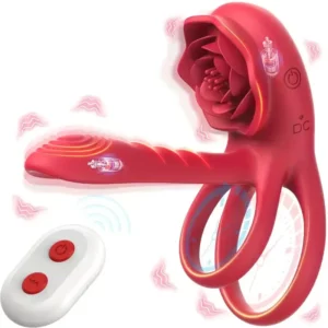 Connection dual romance Rose vibrating cock ring